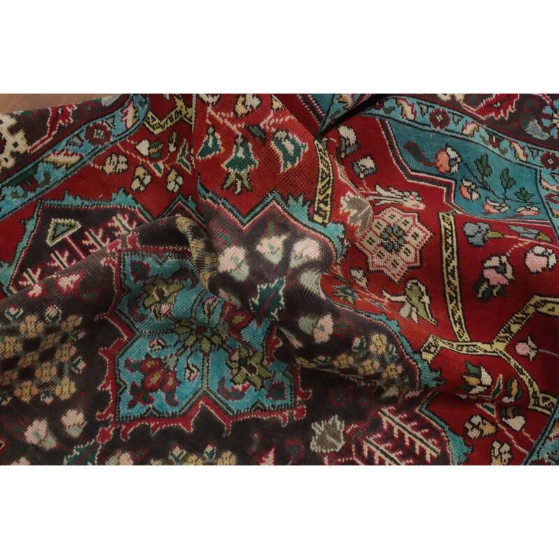 Hand Knotted Oriental 100% Wool Carpet Traditional Floral Red Tabriz Area Rug - 5' 11'' X 4' 6''