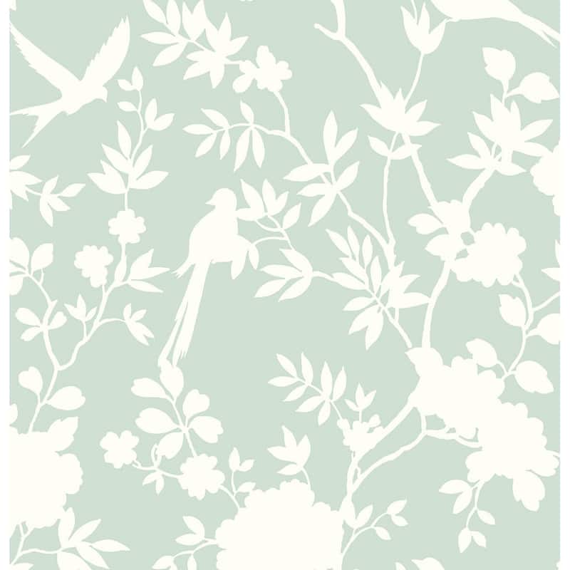 Luxe Haven Mono Toile Peel and Stick Wallpaper - 27 in. W x 18 ft. L - Seaglass