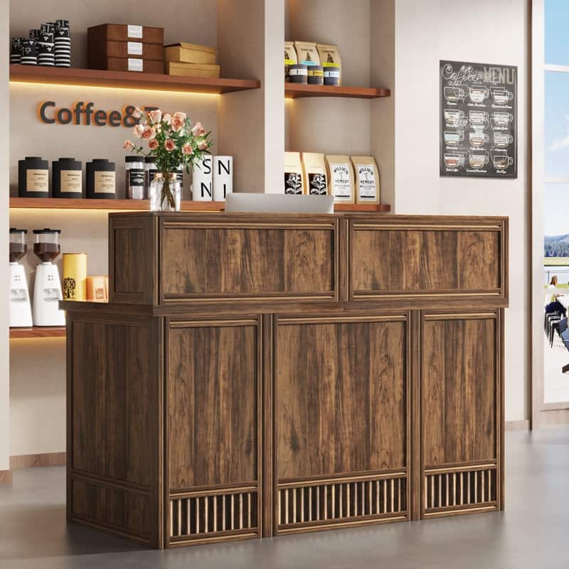 Modern Reception Desk with Counter,Front Desk Receptionist Desk ,Checkout Counter