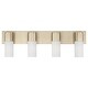 preview thumbnail 2 of 4, Sutton 4-light Soft Gold Bath/ Vanity Fixture w/ Soft White Glass