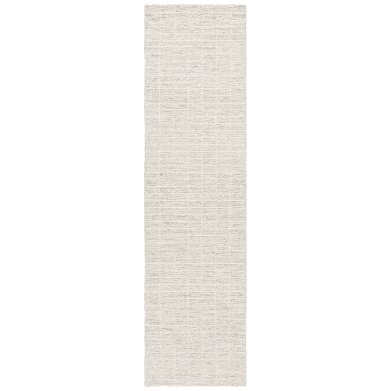 SAFAVIEH Handmade Ebony Peigi Contemporary Wool Rug - 2'3" x 9' Runner - Sage/Ivory - Runner