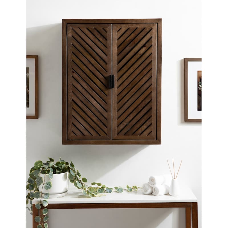 Kate and Laurel Mezzeta Decorative Wood Wall Cabinet