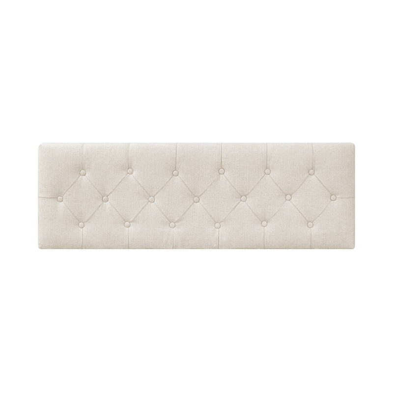 Modern Upholstered Storage Ottoman Button Tufted Storage Bench with Linen Seat End of Bed - 17.5 D X 50.4 W X 20.5 H