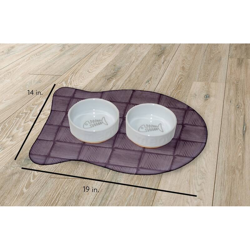 Basketweave Pet Feeding Mat for Dogs and Cats