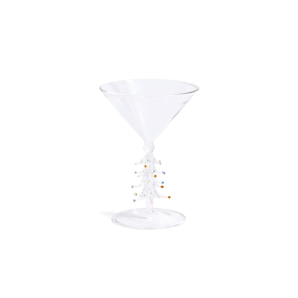 Treetop Cheers Martini Glasses - Holiday Stemware, Set of 4