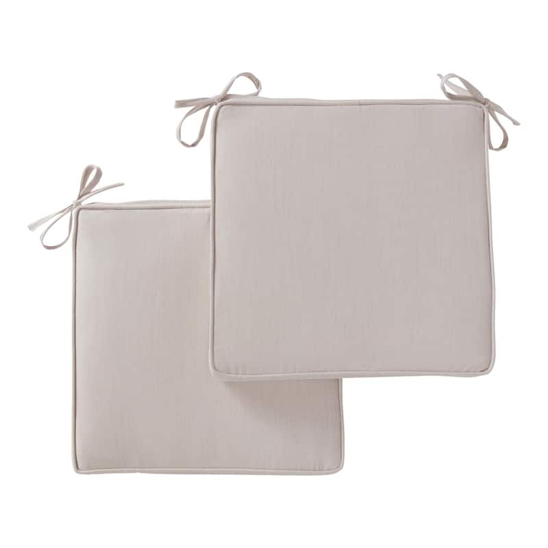 Sunbrella Indoor/ Outdoor 17-inch Square Corded Chair Pad (Set of 2) - Cast Pumice