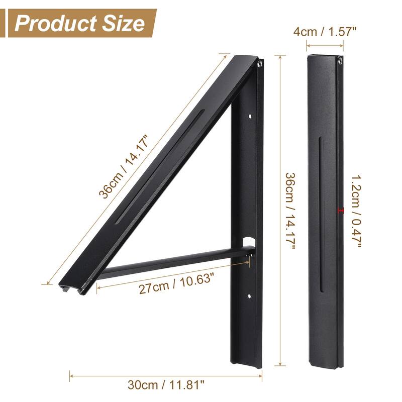 Retractable Clothes Rack, Wall Mounted Folding Clothes Hanger Drying Rack Black - Black
