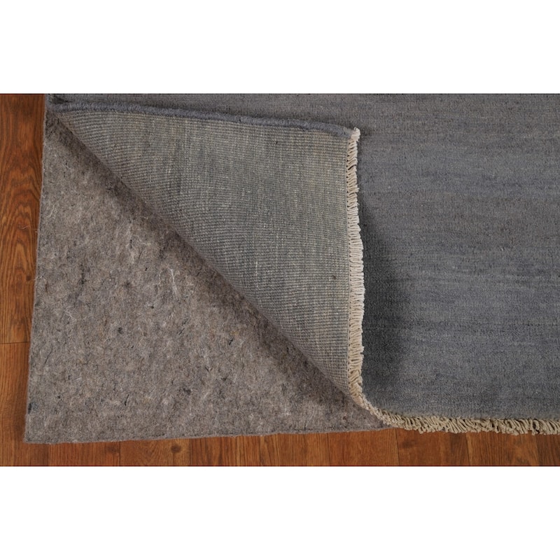 Gray Blue Gabbeh Oriental Foyer Rug Hand-Knotted Wool Carpet - 3'4"x 6'5"