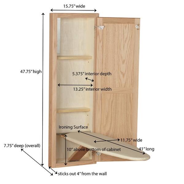 Household Essentials InWall Recessed Ironing Board with