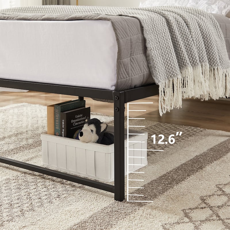 VECELO 14/16/18 inch Metal Platform Bed Frames Steel Slat,Mattress Foundation with Steel Slat Support/No Box Spring Needed
