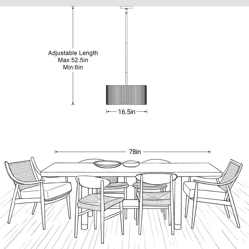 LamQee Rattan Kitchen Island Chandelier Corn Rope Woven Pendant