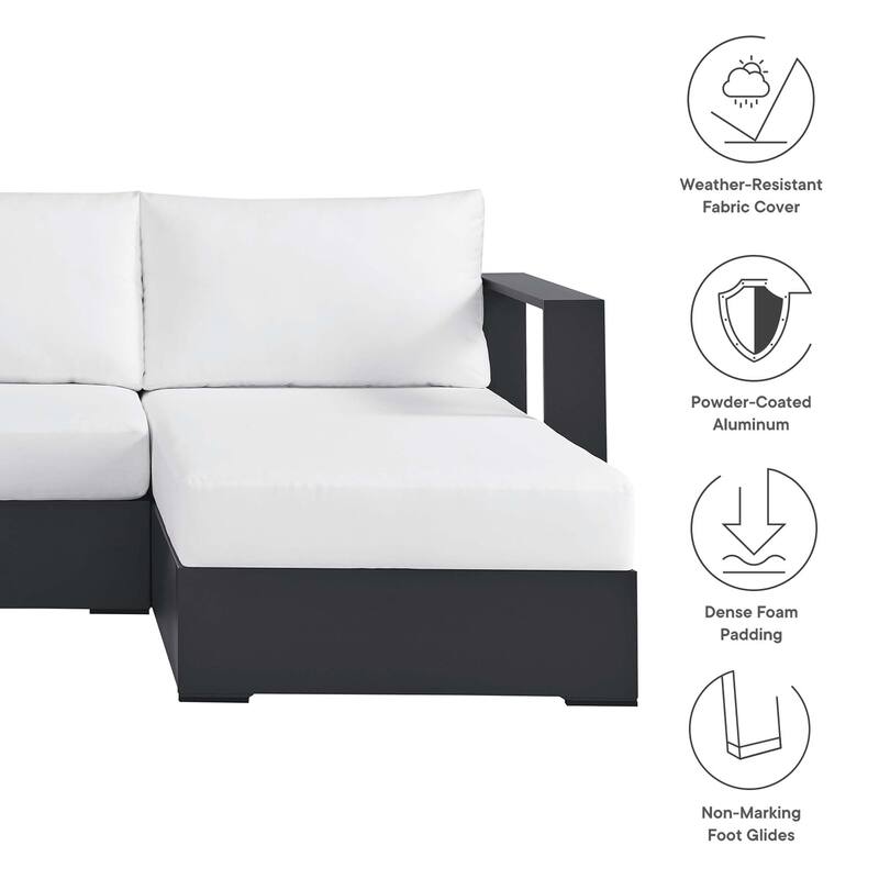 Tahoe Patio Aluminum 2-Piece Right-Facing Chaise Sectional Sofa Set