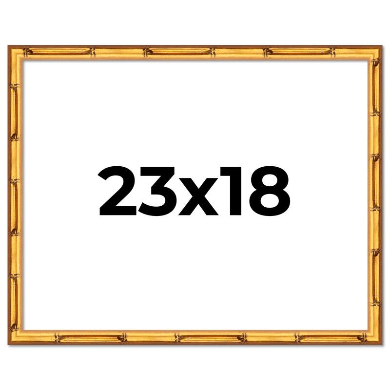 23x18 Frame Gold Bamboo Picture Frame Modern Photo Frame Includes UV Acrylic Shatter Guard Front Acid Free Foam Backing Board