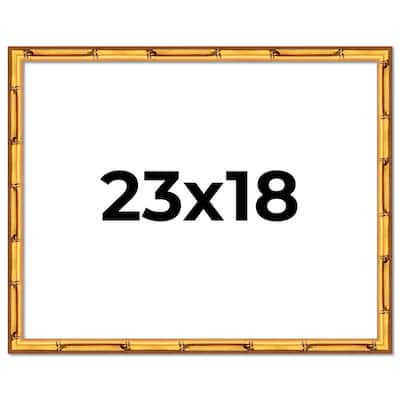 23x18 Frame Gold Bamboo Picture Frame Modern Photo Frame Includes UV Acrylic Shatter Guard Front Acid Free Foam Backing Board