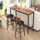 preview thumbnail 10 of 37, New Style Bar Table Set with Bar Stools PU Soft Seat with Backrest and Footrest ,1 Wooden Table(Set of 3 or Set of 5)
