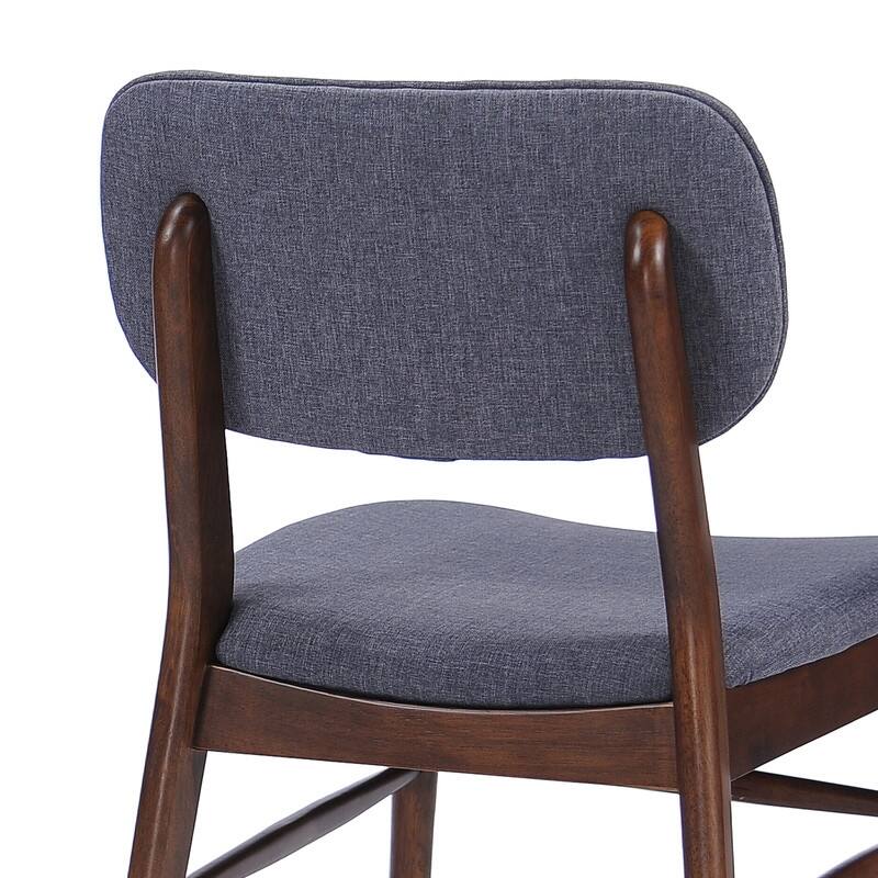 Set of 2 Mid - Century Upholstered Dining Chair with Rubberwood Frame