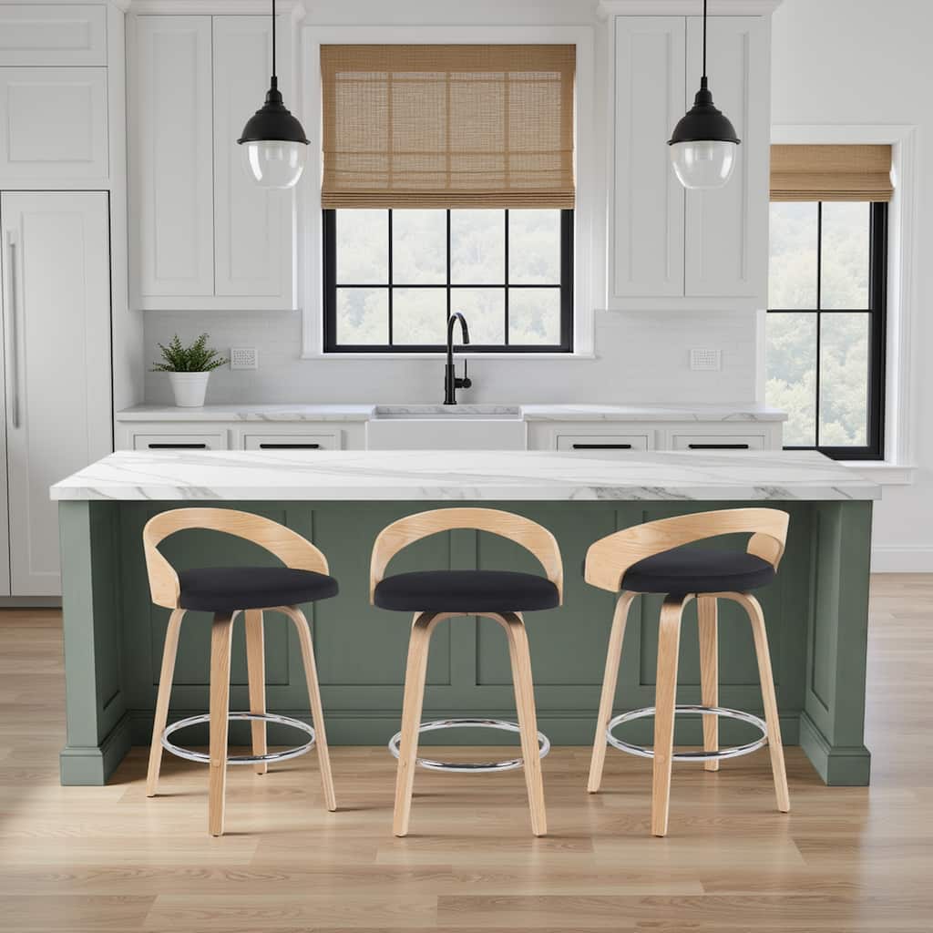 Carson Carrington Solavagen Mid-Century Modern Swivel Counter or Bar Stool