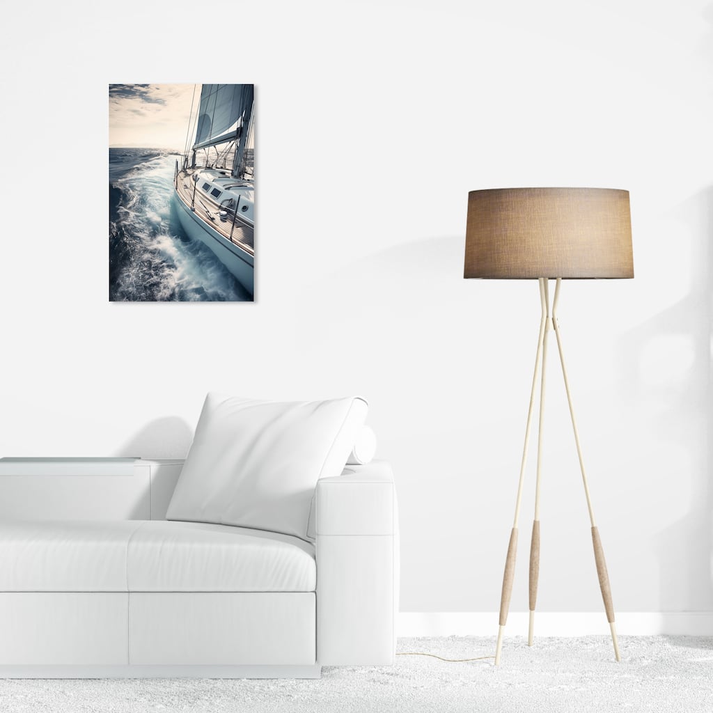 Wynwood Studio Canvas Transportation Sea Life Pleasures II Gray and Nautical & Coastal Wall Art Canvas Print