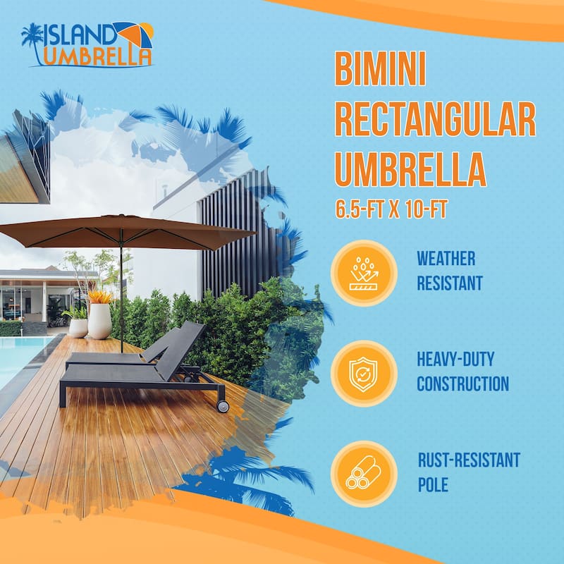 Island Umbrella Bimini Rectangular Market Umbrella Canopy