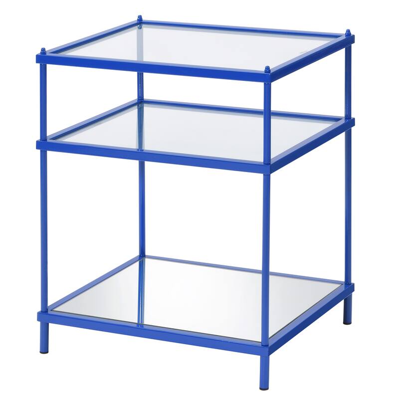 Scoles Contemporary 18-inch Glass Top 2-Shelf Side Table by Furniture of America