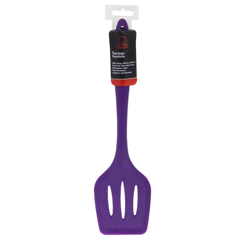 Chef Craft 12" Premium Heat Resistant Silicone Slotted Turner Spatula