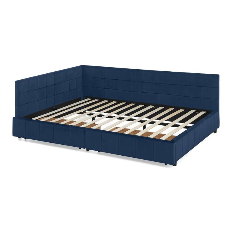 Bedroom Storage Upholstered Tufted DayBed With 2-Drawers