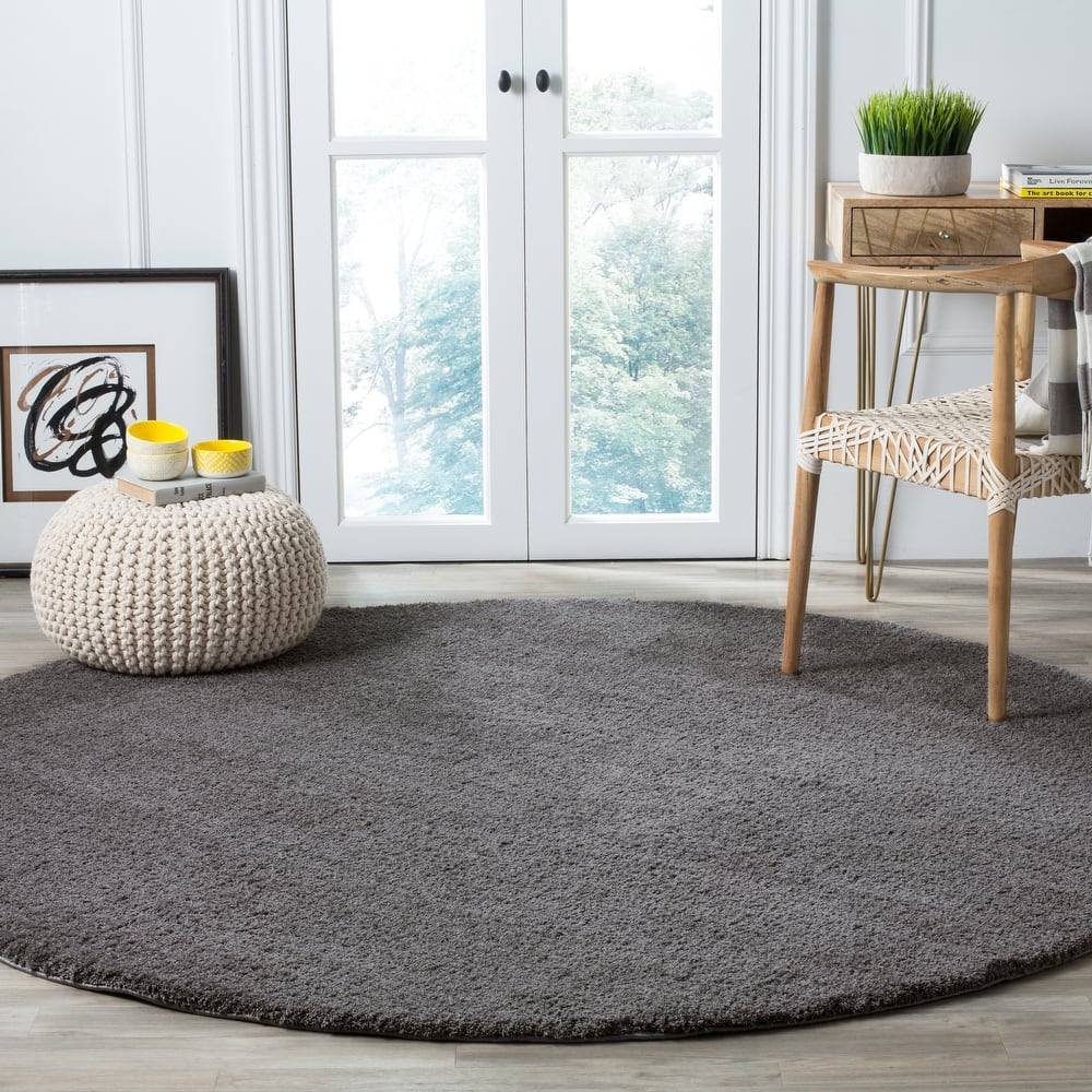 SAFAVIEH Velvet Shag Eusebia Solid Polyester Rug