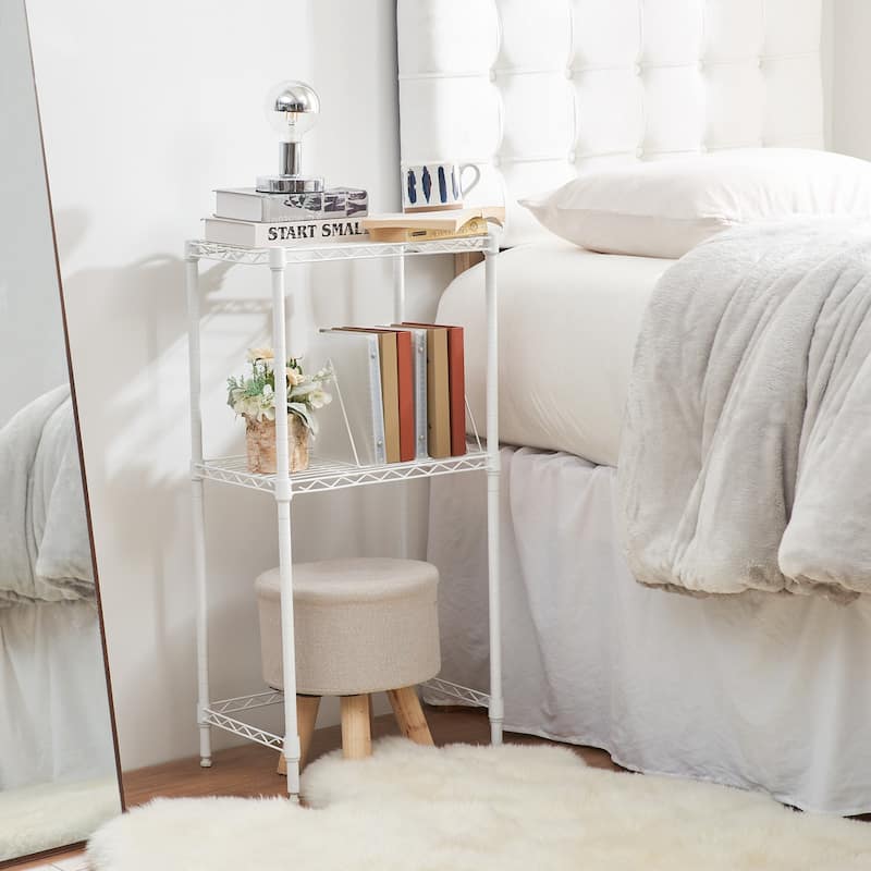 Suprima® Adjustable Shelving - Stainless Steel Nightstand by DormCo