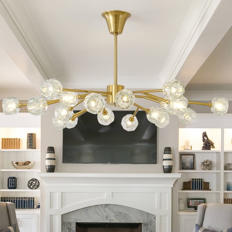 Modern Sputnik Crystal Chandelier Gold Glam Pendant Light