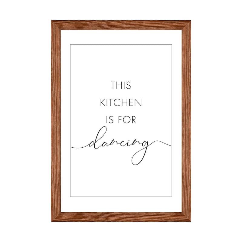 iCanvas "This Kitchen Is For Dancing" by Nouveau Prints - Walnut - 24x16x1