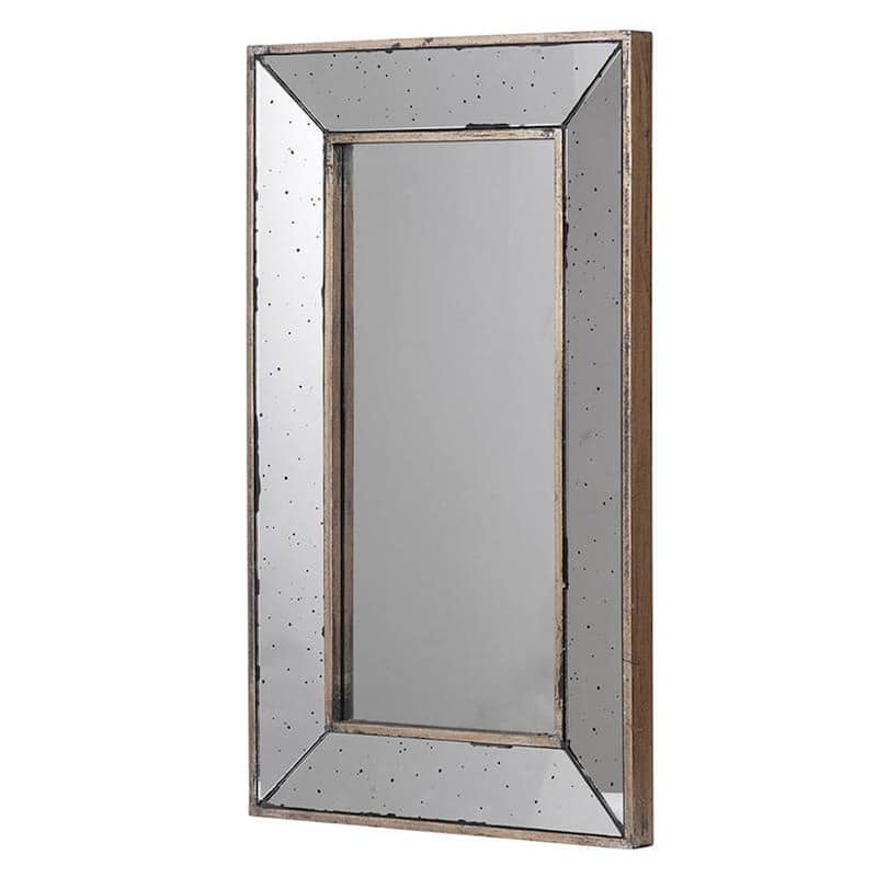 HomeRoots 24" Silver Framed Antiqued Accent Mirror - 16.5' X '24' X '1.4
