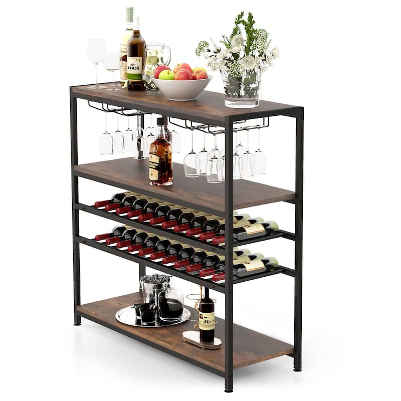 Costway Rustic 5-tier Wine Rack Table 22 Bottle Wine Cabinet - See Details