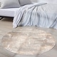 preview thumbnail 28 of 39, Calvin Klein Rush Contemporary Geometric Abstract Area Rug 4' Round - Grey/Beige
