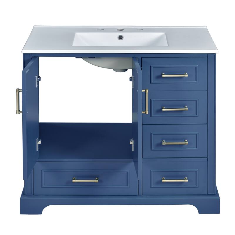 36" Traditional Bathroom Vanity with Ceramics Sink