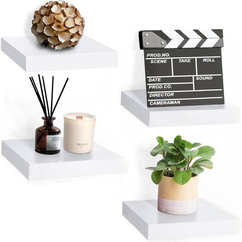 Floating Shelf Square Invisible Mounting (4 Pack) - 9.25" L X 9.25" W 1.5"H