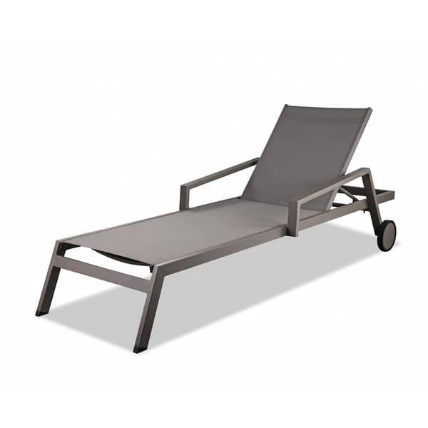 Set Of 2 Taupe Modern Aluminum Chaise Lounges Set Of 2 Taupe Modern Aluminum Chaise Lounges