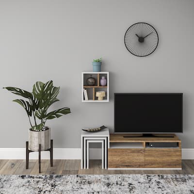 Prescott Modern TV Stand - 16.46'' H x 48.5'' W x 11.61'' D