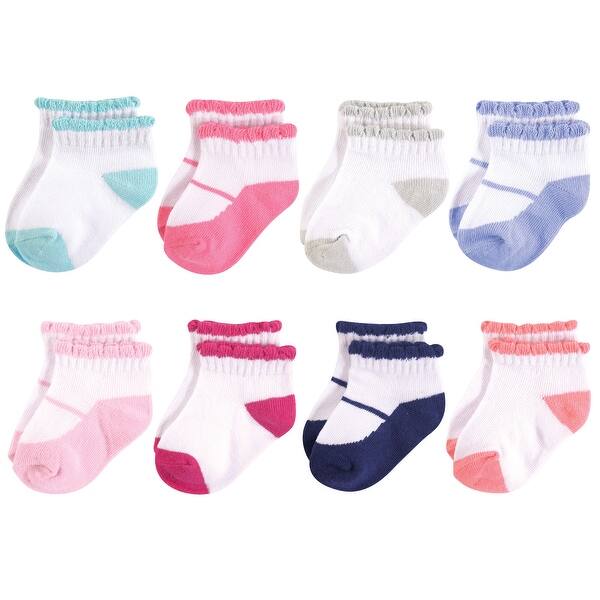 slide 1 of 1, Luvable Friends Baby Girl Fun Essential Socks, Mary Jane Navy Mary Jane Navy - 0-6 Months
