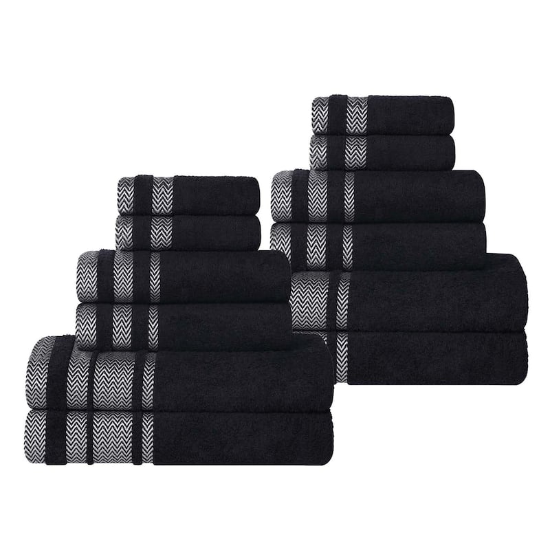 Superior Hays Cotton Medium Weight 12 Piece Bathroom Towel Set