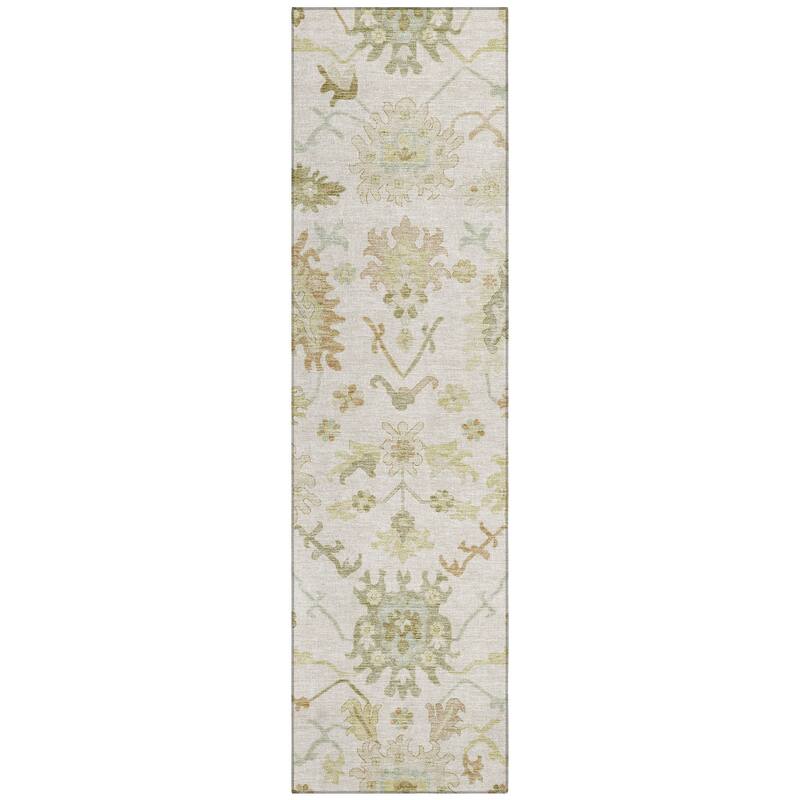Machine Washable Indoor/ Outdoor Traditional Casual Chantille Rug