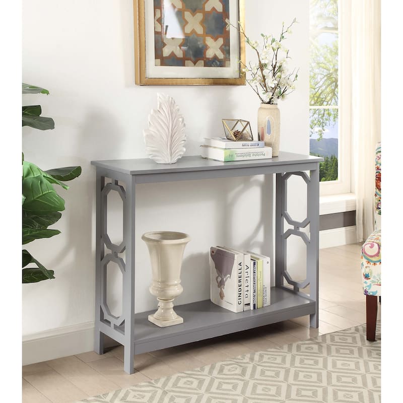 Convenience Concepts Omega Console Table with Shelf - Grey