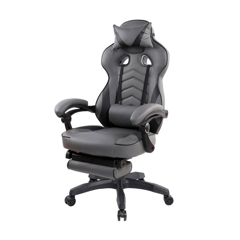 Gaming Racing Style Fully Reclining Executive Office Chair with Footrest
