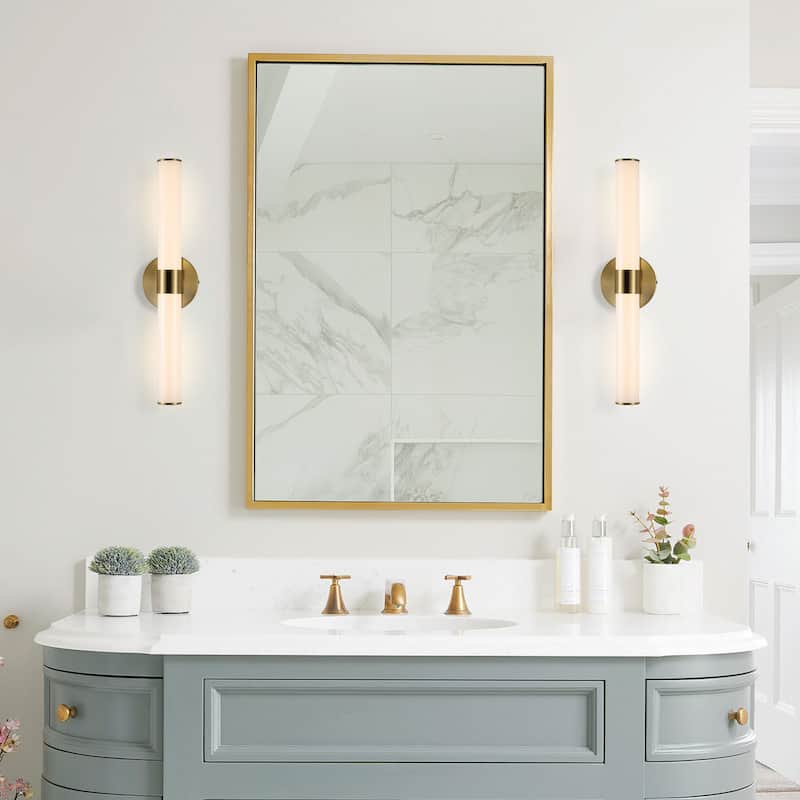 Elyse 20.13" 1-Light Industrial Mid-Century Iron Integrated LED Vanity Light, by JONATHAN Y