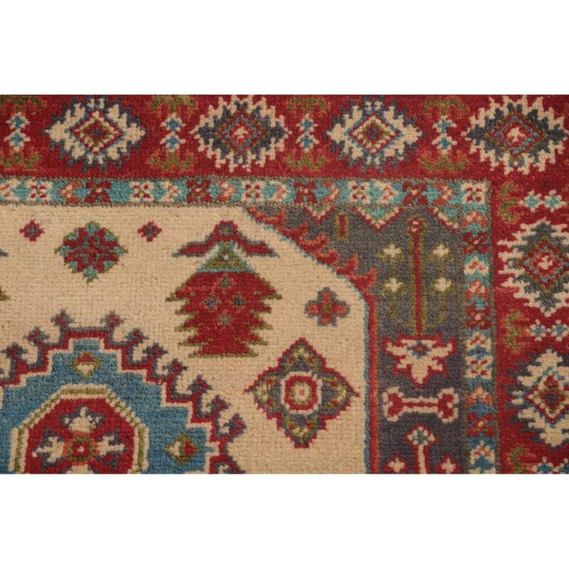 Kazak Oriental Foyer Rug Hand-Knotted Wool Carpet - 2'9" x 3'11"