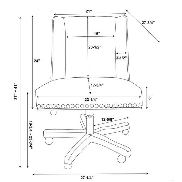 dimension image slide 1 of 2, Violet Home Office Swivel Chair