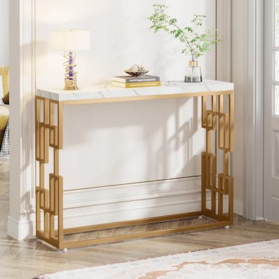 Modern Gold Console Table, 42.5" Entryway Hallway Table, Sofa Tables