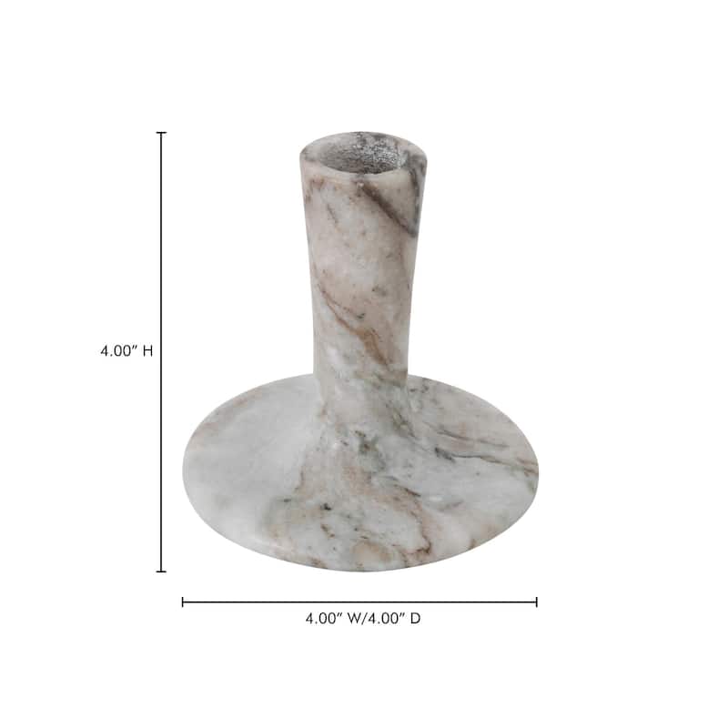 NADAAL STUDIOS Ira, Tall Candle Holder Solid Marble, Black Vein