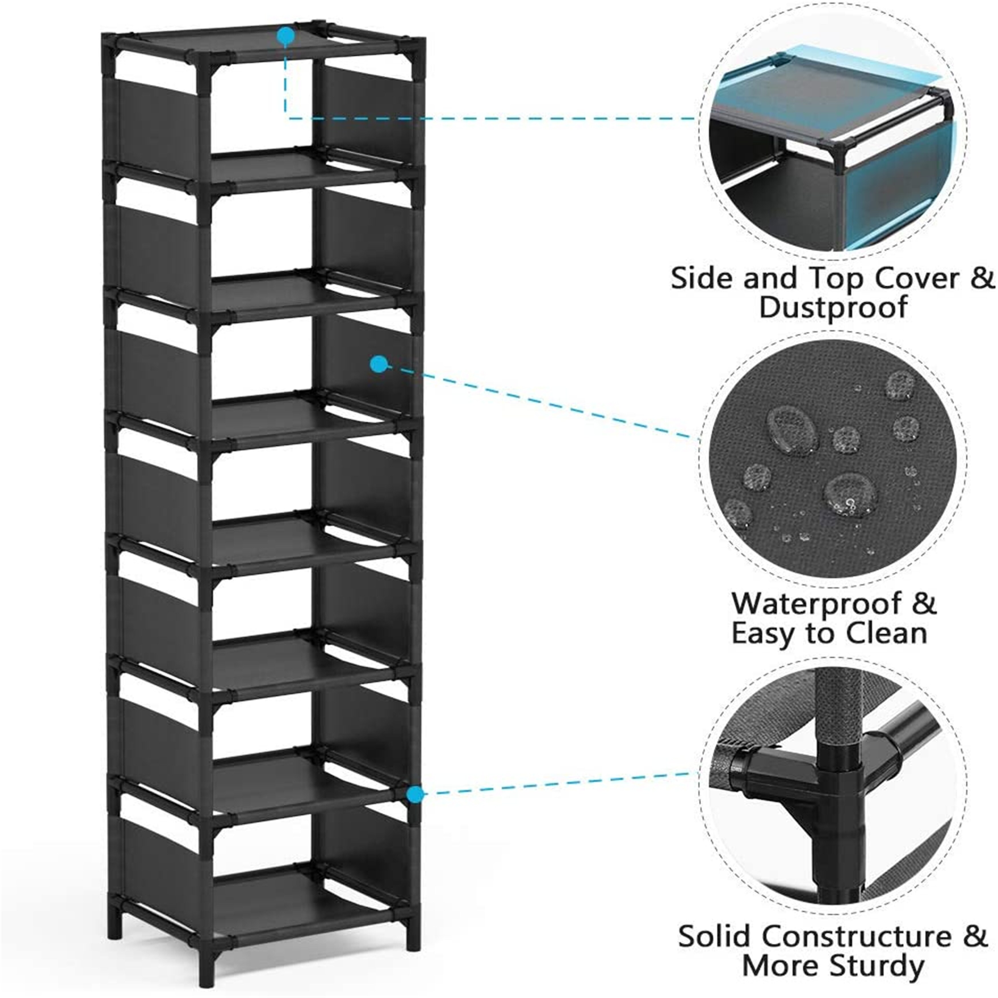 narrow vertical shoe rack