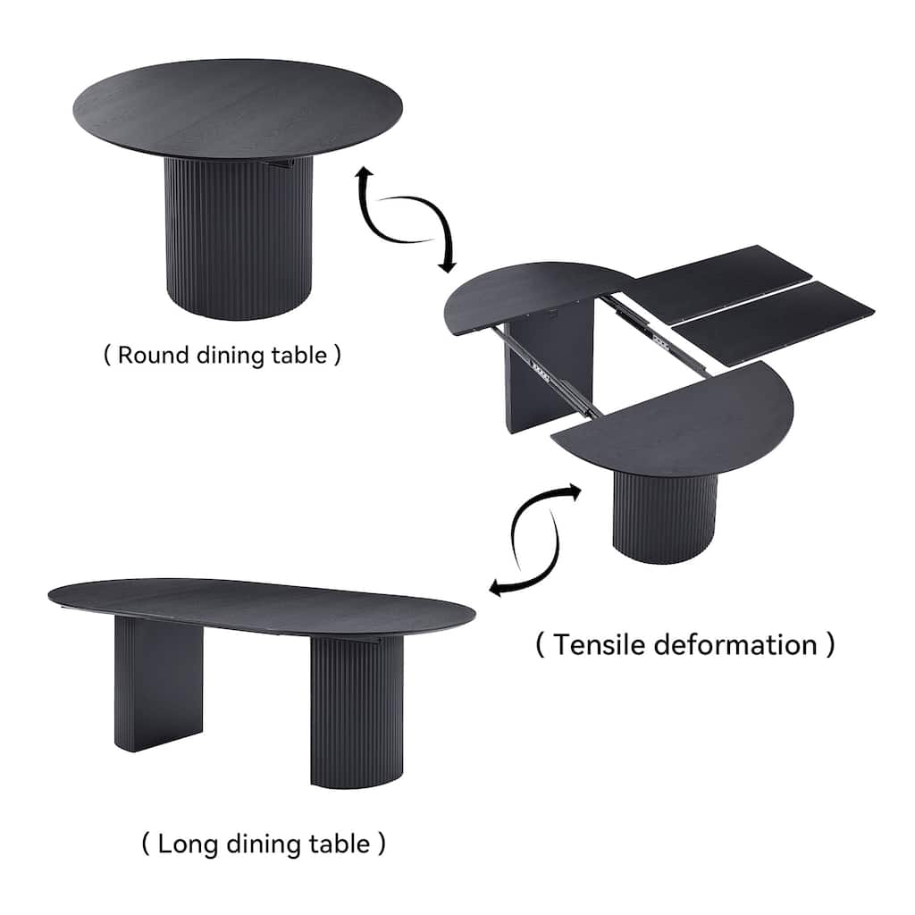 Expandable Dining Table,Solid Top Extending Table Rise for Kitchen Dining Living Room Apartment