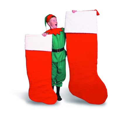 Giant Commercial Christmas Stocking - 5' - Red and White